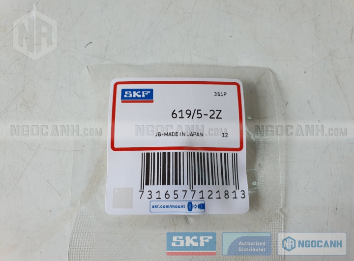 Vòng bi SKF 619/5-2Z chính hãng phân phối bởi Mua bán Vòng Bi - Đại lý ủy quyền SKF Vòng bi SKF 619/5-2Z chính hãng