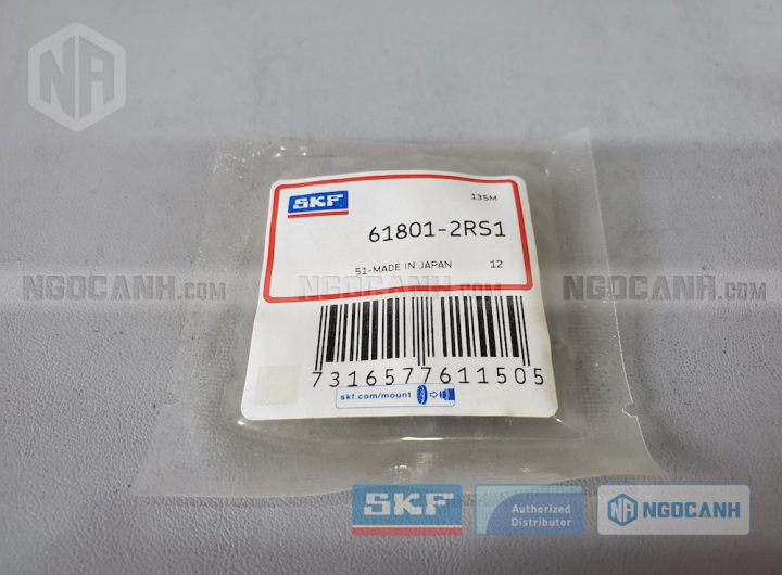 Vòng bi SKF 61801-2RS1 chính hãng phân phối bởi Mua bán Vòng Bi - Đại lý ủy quyền SKF Vòng bi SKF 61801-2RS1 chính hãng